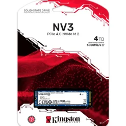 Disco Duro M.2 Kingston NV3 4TB PCIe Gen4 x4 NVMe SSD