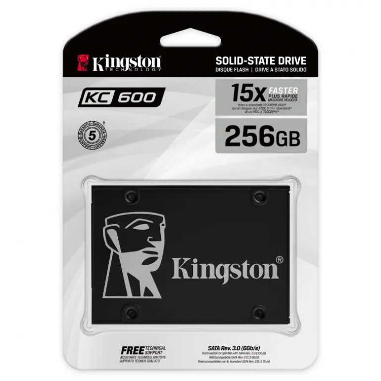 Disco Duro SSD Kingston KC600 256GB 2.5" SATA3 NAND TLC 3D