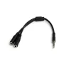 Divisor de Auriculares Mini-Jack 3.5mm 4 pines a 2 Mini Jack 3 pines (Auricular / microfono)