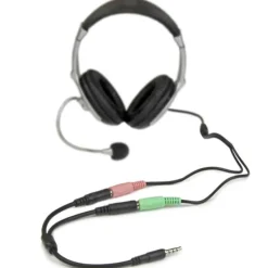 Divisor de Auriculares Mini-Jack 3.5mm 4 pines a 2 Mini Jack 3 pines (Auricular / microfono)