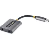 Divisor Startech.com DAC USB-C a 2 Auriculares Micrófono