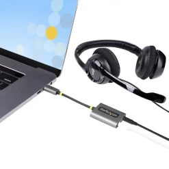 Divisor Startech.com DAC USB-C a 2 Auriculares Micrófono