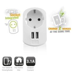 Ewent EW1211 2 Puertos USB 3.1A - Cargador