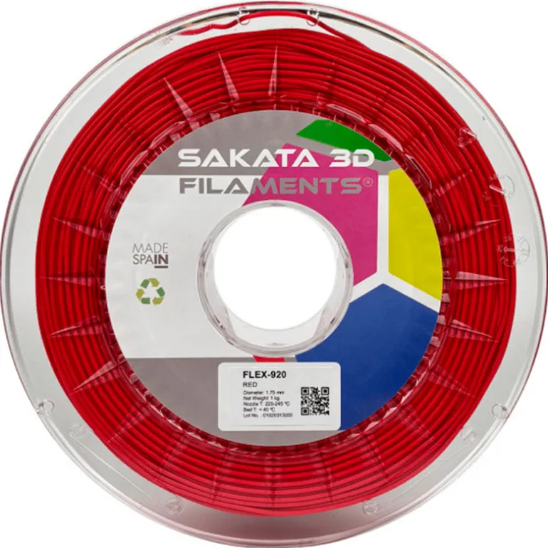 Filamento Sakata 3D FLEX 920 1.75mm 1Kg Rojo
