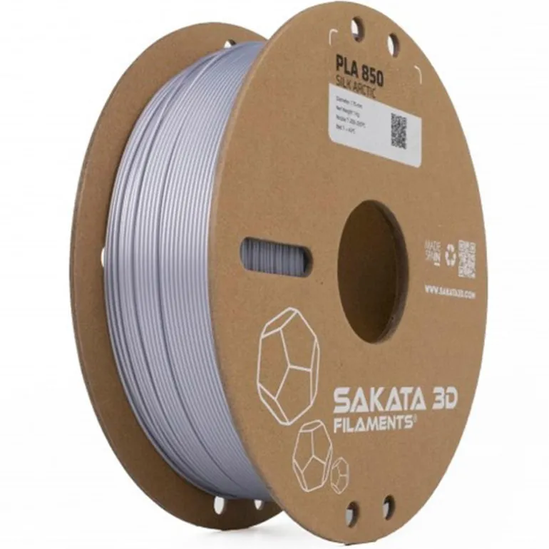 Filamento Sakata 3D PLA 850 1.75mm 1Kg Silk Artic