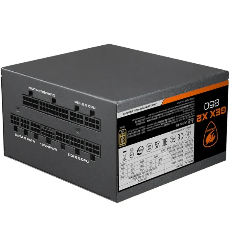 Fuente/PSU Cougar GEX X2 80 Plus Gold 850W ATX 3.0 PCIE 5.0 Modular Negro