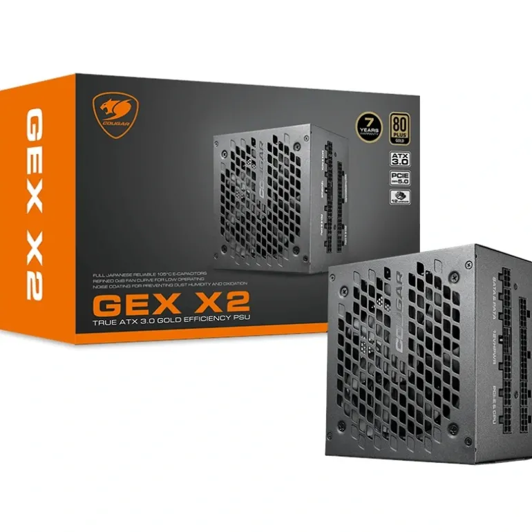 Fuente/PSU Cougar GEX X2 80 Plus Gold 850W ATX 3.0 PCIE 5.0 Modular Negro