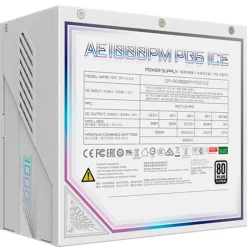 Fuente/PSU Gigabyte AORUS ELITE AE1000PM PG5 ICE 80 Plus Platinum 1000W ATX 3.0 PCIE 5.0 Modular