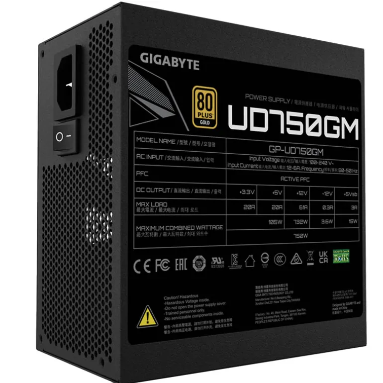 Fuente/PSU Gigabyte UD750GM 80 Plus Gold 750W Modular