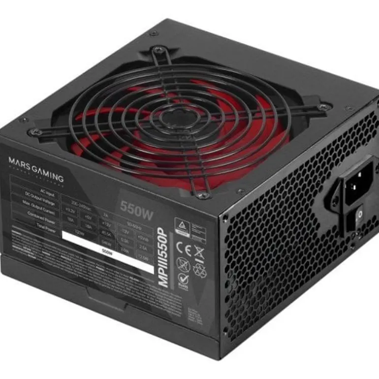 Fuente/PSU Mars Gaming MPIII550P 550W Eficencia Digital APFC 85% AI-RPM Negro