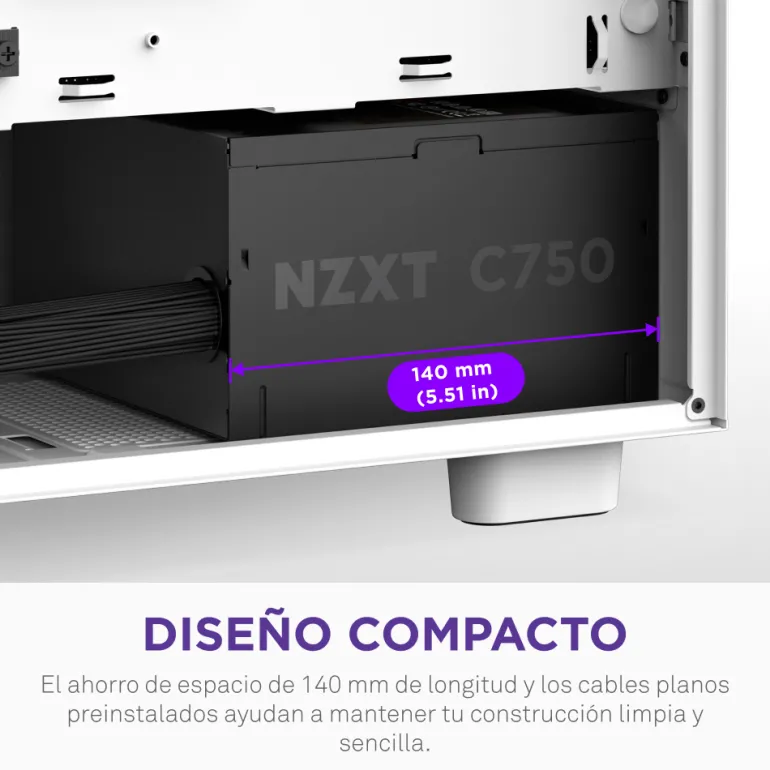 Fuente/PSU NZXT C750 80 Plus Bronze 750W ATX 3.1 PCIE 5.1