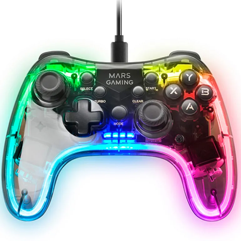 Gamepad Mars Gaming MGP-C Neón RGB Wired Multiplataforma