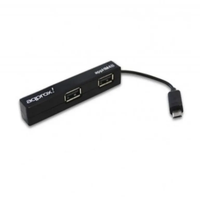 HUB 4 puertos USB 2.0 Tablet Negro approx! APPHM4B