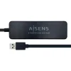 Hub Aisens A106-0399 USB 3.0 Tipo A Macho A 4xTipo A Hembra 30cm Negro