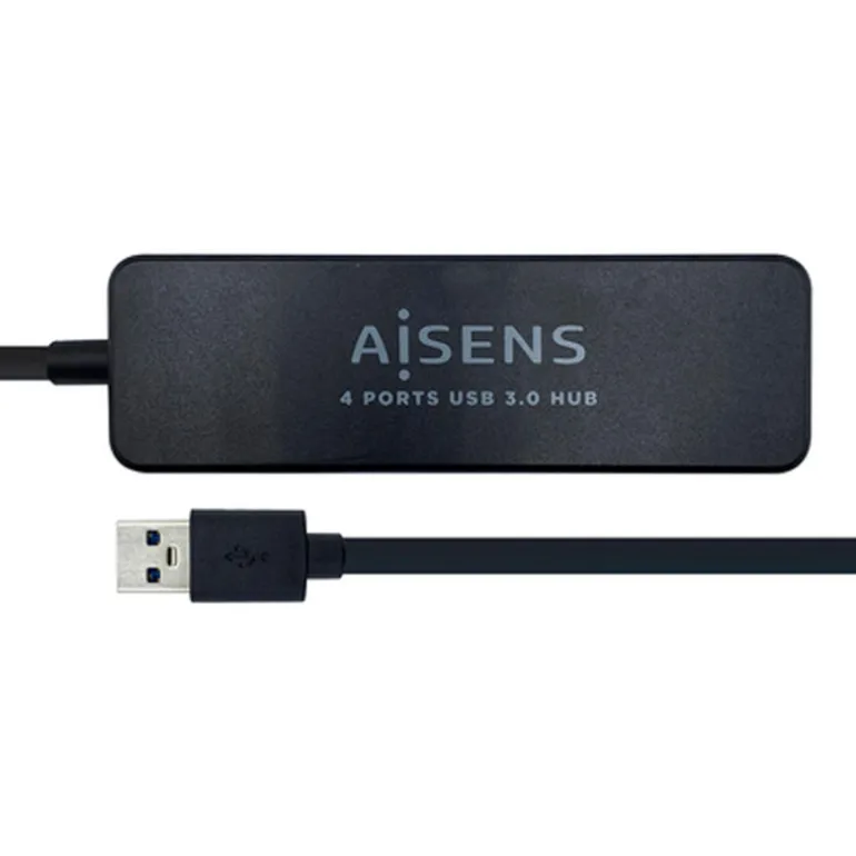 Hub Aisens A106-0399 USB 3.0 Tipo A Macho A 4xTipo A Hembra 30cm Negro