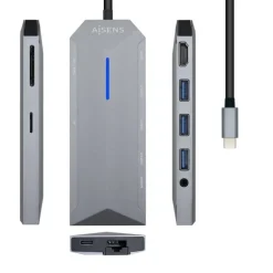Hub Aisens USB 3.2 Tipo C Combo Adapter