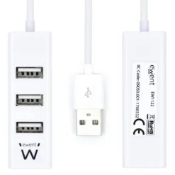 Hub Ewent Mini-Hub USB 2.0 a USB-A 4 Puertos