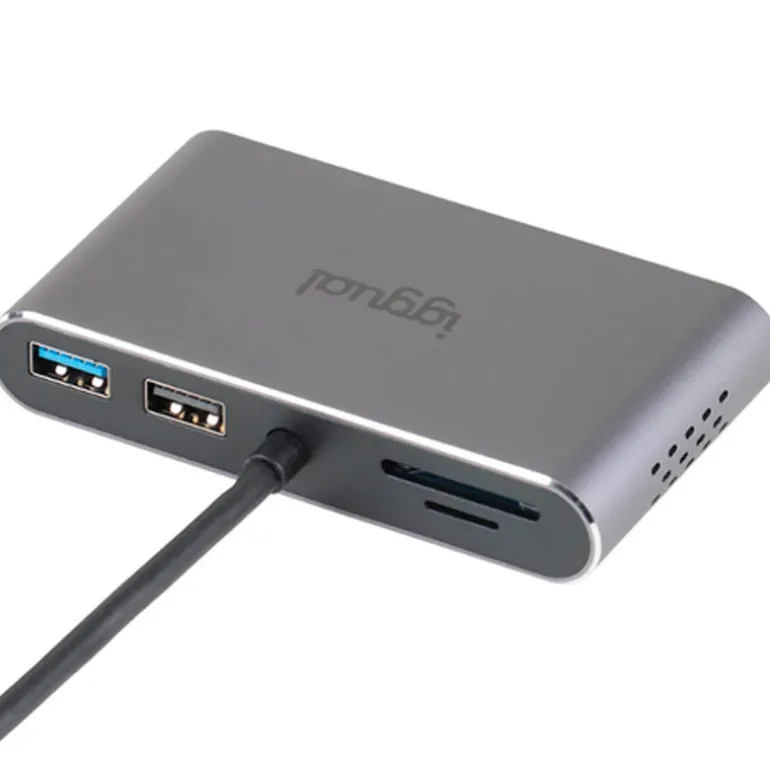 Hub iggual Tipo C 8 En 1 2xHDMI 2xUSB 2xSD RJ45 PD100W