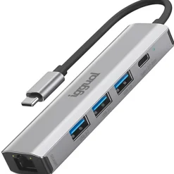 Hub iggual Tipo C 5 Puertos 3xUSB + RJ45 + Tipo C