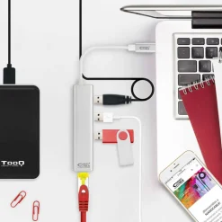 Hub Nano Cable 10.03.0404 USB 3.0 RJ45 a USB-C