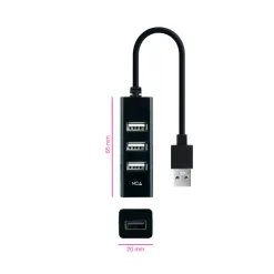 Hub Nanocable USB 2.0 4 En 1 Negro
