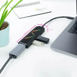 Hub Nanocable USB-C 4 En 1 Negro