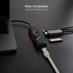 Hub Nanocable USB-C 5 En 1 Negro