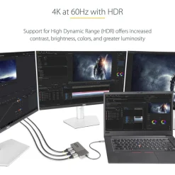 Hub Startech.com MST USB-C a 3 Puertos HDMI 4k 60Hz