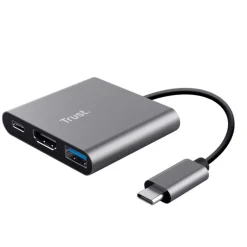 Hub Trust Dalyx 3 En 1 USB-C Plata