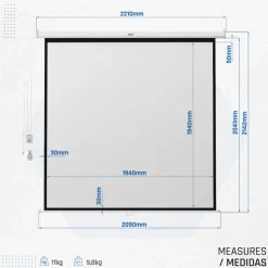 Iggual Mural Eléctrica 200x200 cm - Pantalla