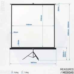 Iggual Mural 180x180cm con Tripode - Pantalla de Proyección