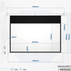 Iggual PSIPS203 Eléctrica Panorámica 203x114cm Control Remoto - Pantalla de Proyección