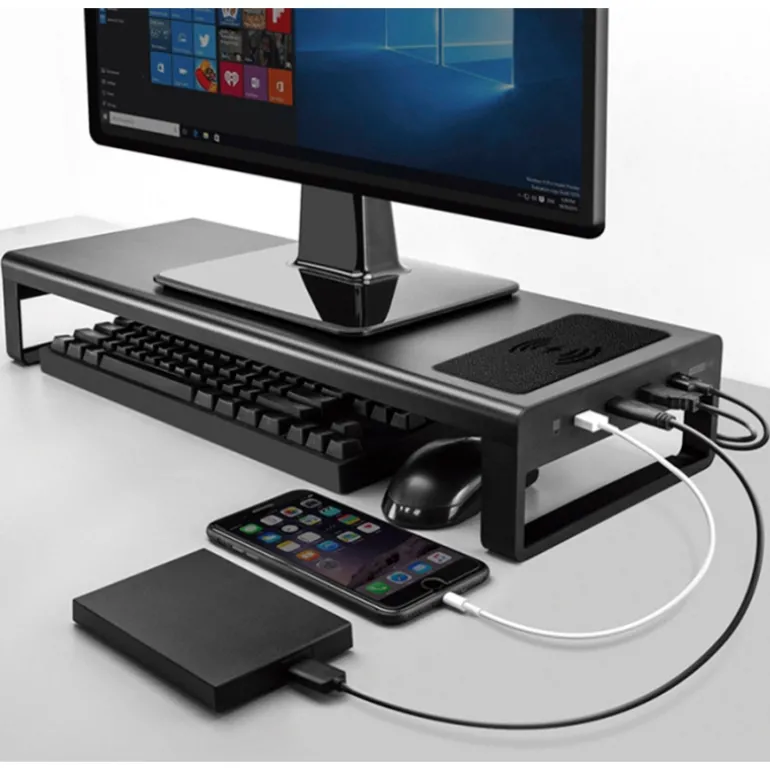 iggual USB 3.0 y Carga inalámbrica - Soporte Monitor