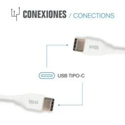 iggual USB-C/USB-C 100 cm Blanco Q3.0 3A -  Cable USB