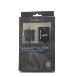 iggual VGA a HDMI + Audio + MicroUSB - Adaptador