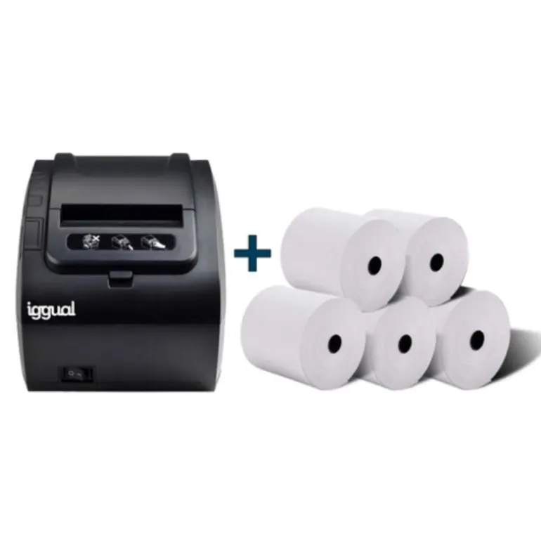 Kit Iggual Impresora Térmica TP 8002 + 5 Rollos