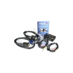 KVM USB Startech 2 Puertos en Color Negro con Audio y Cables
