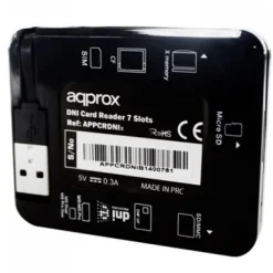 Lector de Tarjetas Approx! APPCRDNIB DNI Negro