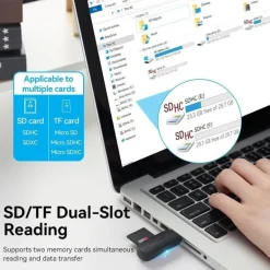 Lector de Tarjetas Vention CLGB0 Externo SD/MicroSD USB 3.0