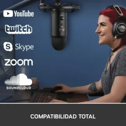 Logitech Blue Microphones Yeti USB Grabación y Transmisión PC Negro - Micrófono