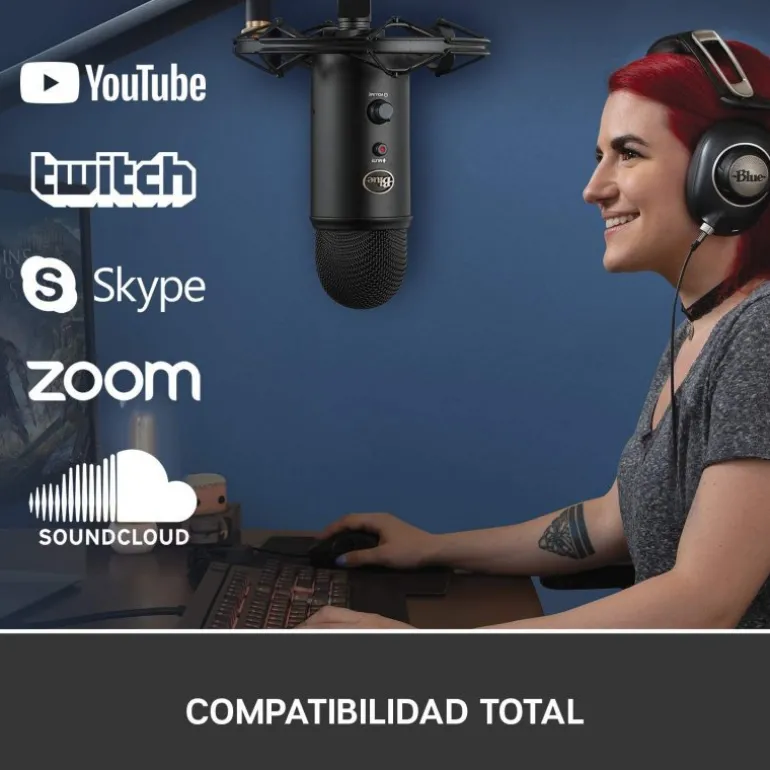Logitech Blue Microphones Yeti USB Grabación y Transmisión PC Negro - Micrófono