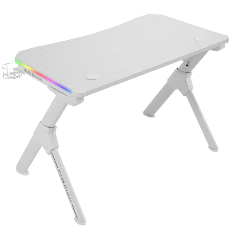 Mars Gaming MGD RGB Carbon Fiber White - Mesa Gaming
