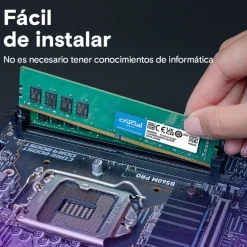 Memoria DDR4 Crucial Classic 8GB 1x8GB 3200MHz CL22 Verde Tray