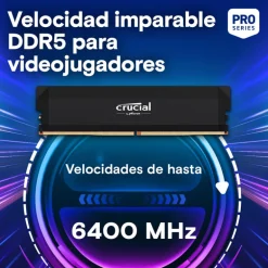 Memoria DDR5 Crucial Pro OC 16GB 1x16GB 6000MHz CL36 EXPO-XMP Negro