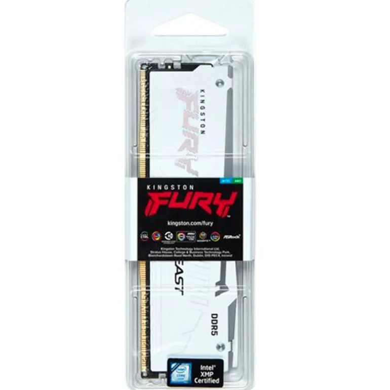 Memoria DDR5 Kingston Fury Beast RGB 16GB 1x16GB 6000MHz CL30 EXPO-XMP Blanco