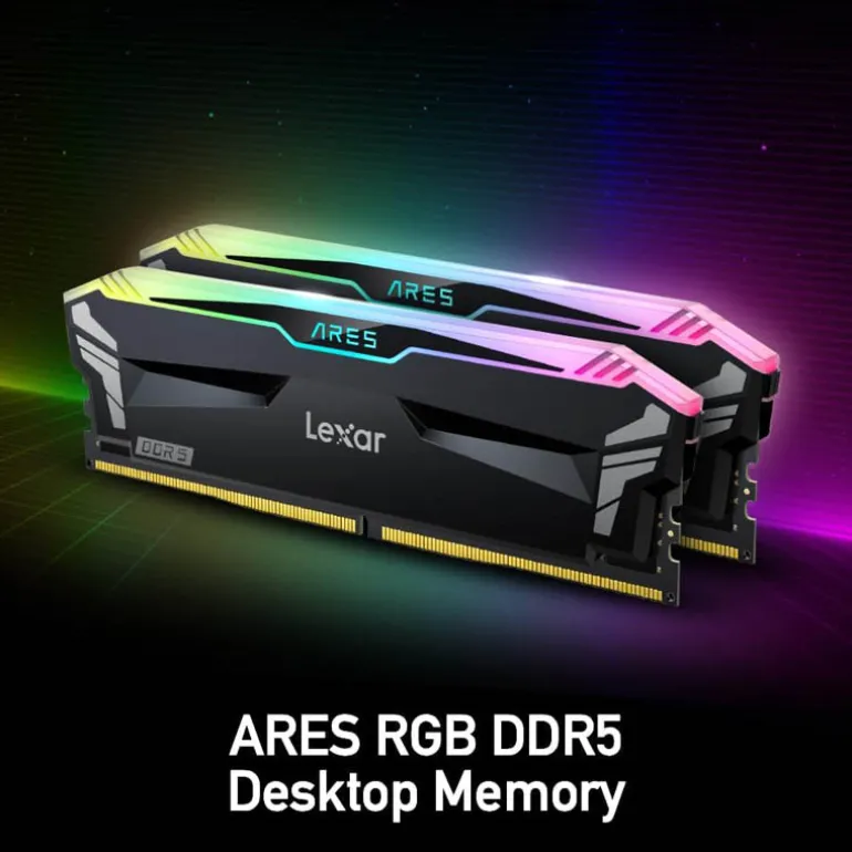 Memoria DDR5 Lexar Ares RGB 32GB 2x16GB 6800MHz CL34 Negro
