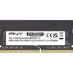 Memoria DDR4 PNY 8GB 1x8GB 3200MHz CL22 SoDIMM Bulk