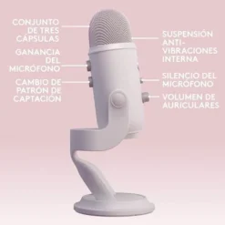 Micrófono Logitech Blue Yeti USB Blanco Mist