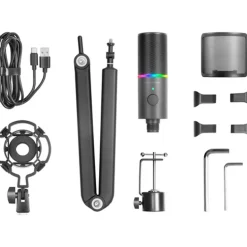 Micrófono Mars Gaming MMIC-XT Profesional ARGB Negro