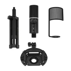 Micrófono Streamplify MIC RGB Tripod - Negro